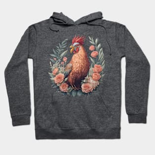 Floral Rooster Hoodie